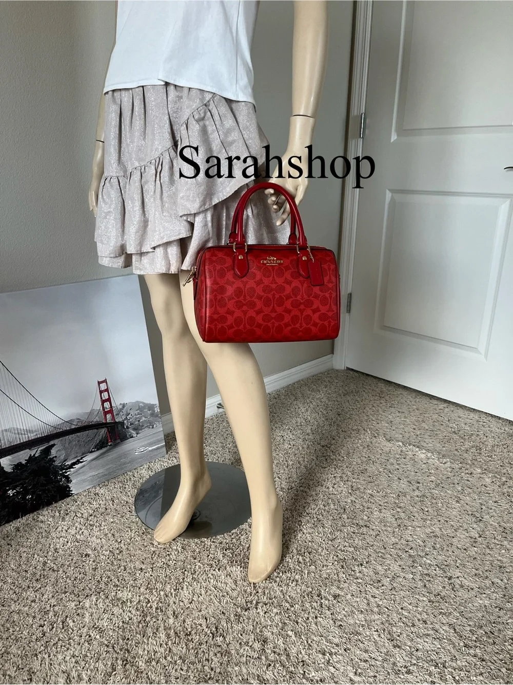 ✅Coach Rowan Satchel Bag In Signature  Canvas